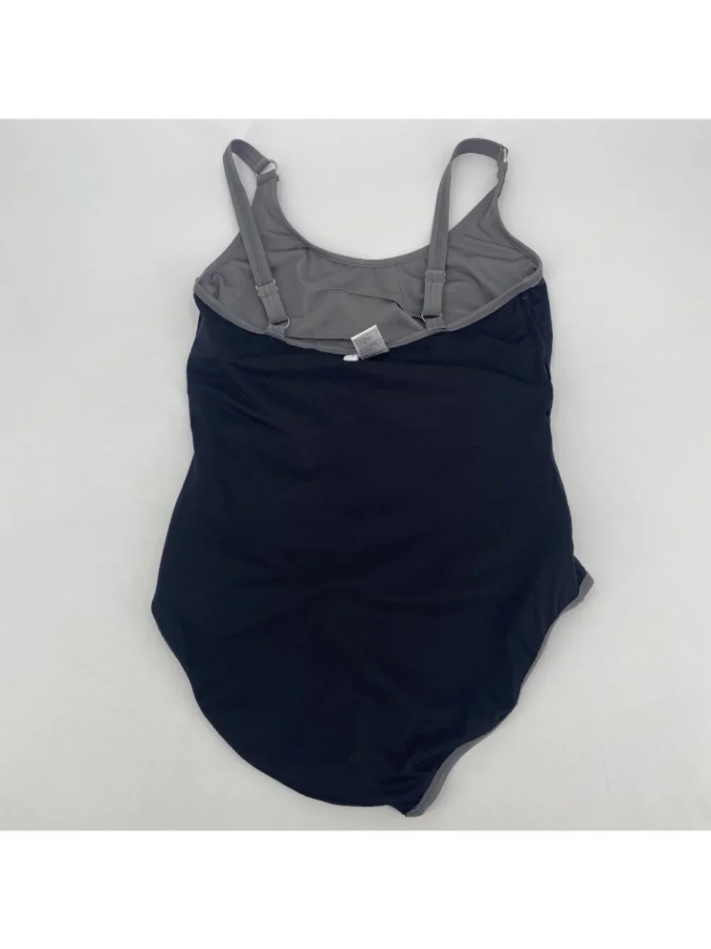 Calvin Klein One Piece Swimsuit Size 14 Ruched Slimming Gray Silver